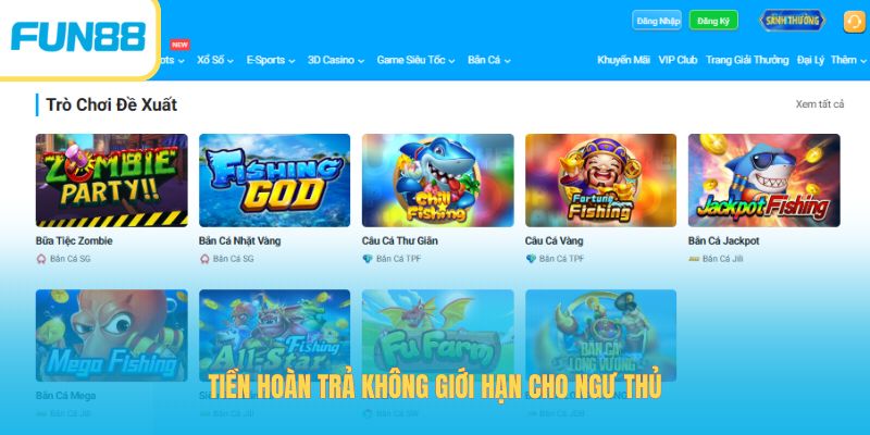 Hoàn Trả Bắn Cá Fun88 - Ưu Đãi Hấp Dẫn Mỗi Ngày Lên Đến 1%