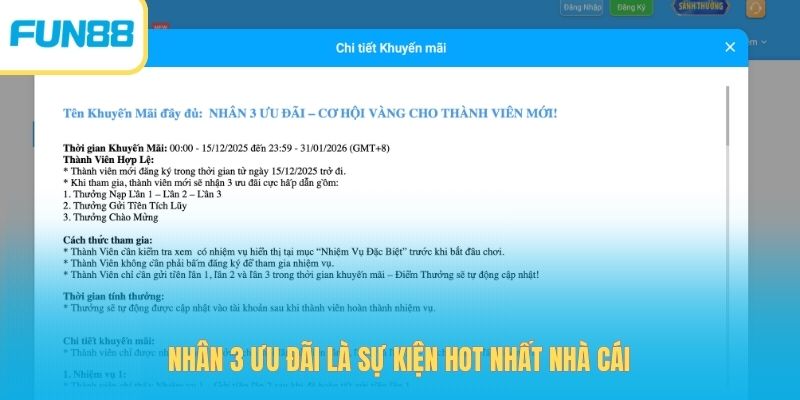Nhân 3 Ưu Đãi - Cơ Hội Cho Thành Viên Mới Kiếm Tiền Thưởng