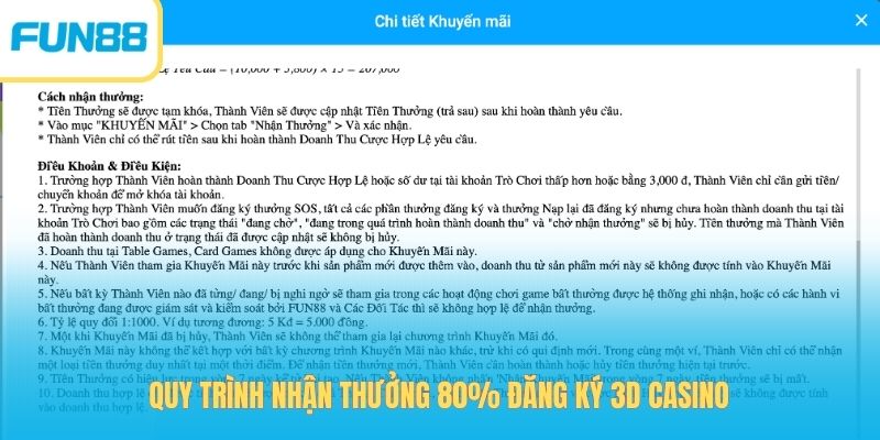 Thưởng 80% Đăng Ký 3D Casino - Cơ Hội Vàng Nhận Thưởng Lớn